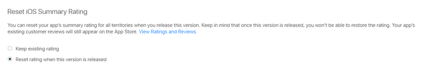 Reset iOS Summary Rating Screenshot