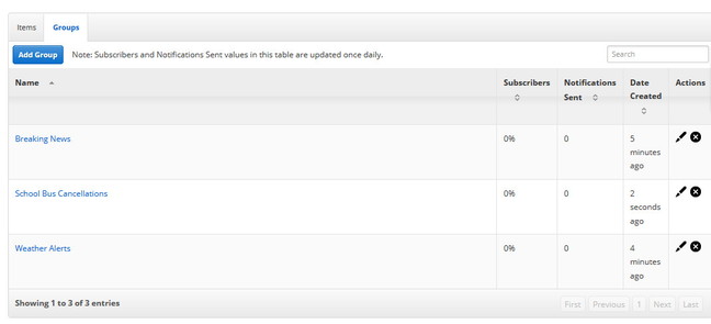 Manage Groups Screenshot