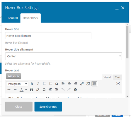 Hover Block Settings Example