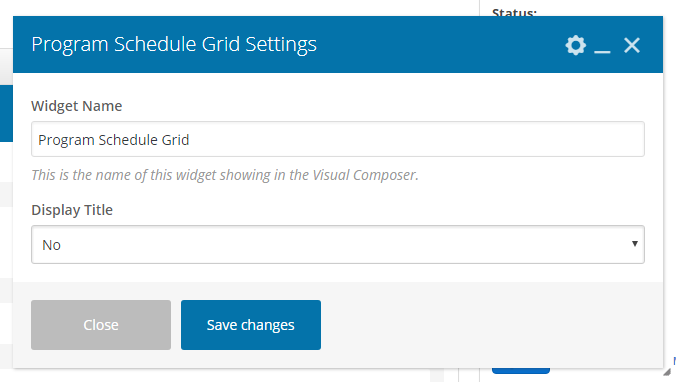 Program Schedule Grid Example