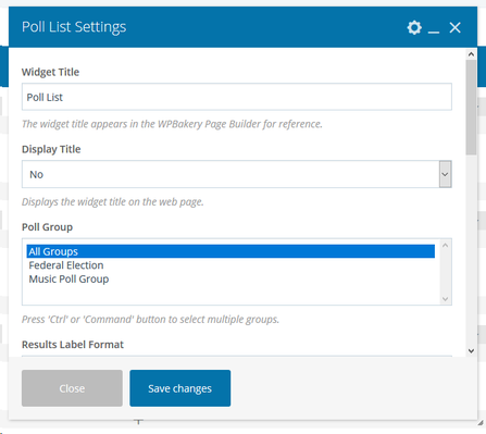 Polls List Widget Example