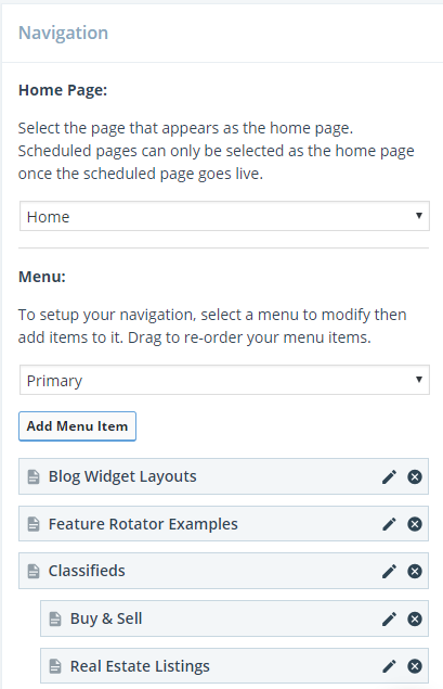 Sub Navigation Example