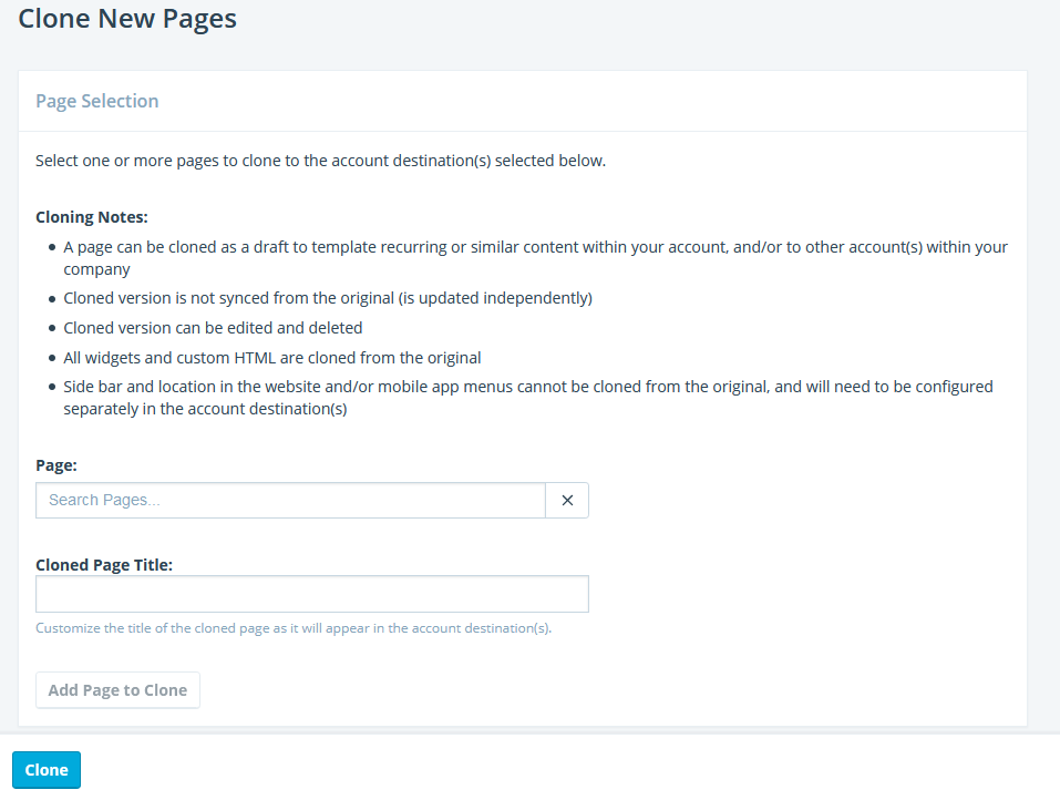 Page Cloning Example