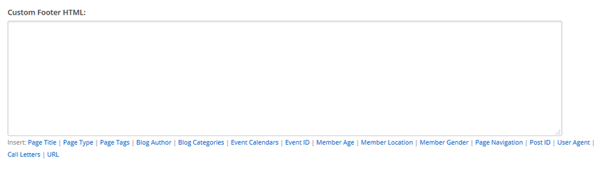 Custom Footer HTML Example