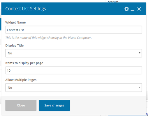 Contest List Element Example