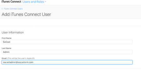 Add iTunes Connect User