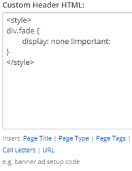 Custom Header HTML Example 1