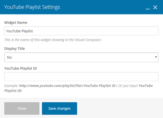 YouTube Playlist Element Example