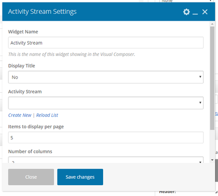 Activity Stream Element Example