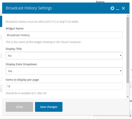 Broadcast History Example 1