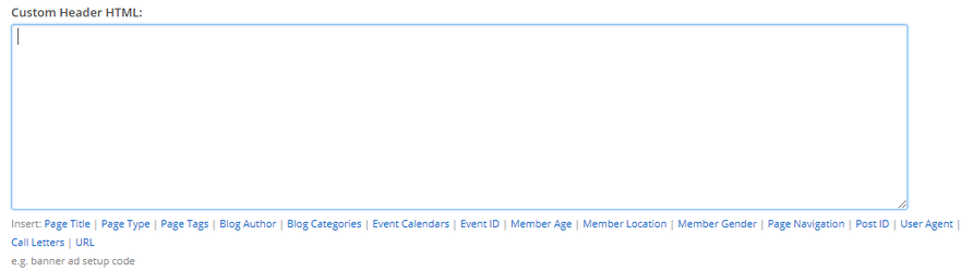 Custom Header HTML Screenshot