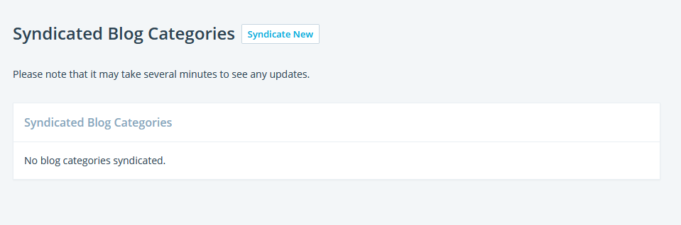 Syndicated Blog Categories Screenshot