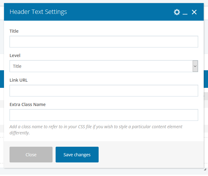 Header Text Element Example