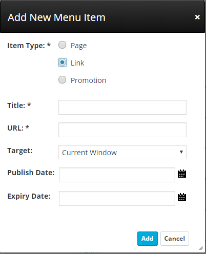 Add Promotion to Navigation