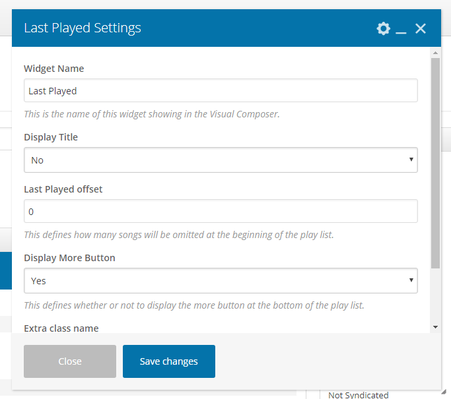 Last Played Widget Example