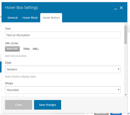 Hover Button Settings Example