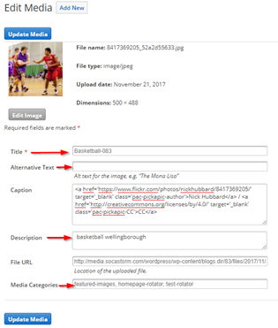 Media Categories Example