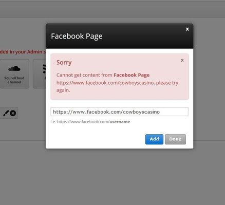 Facebook Error Example