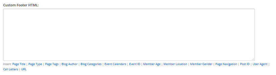 Custom Footer HTML Example