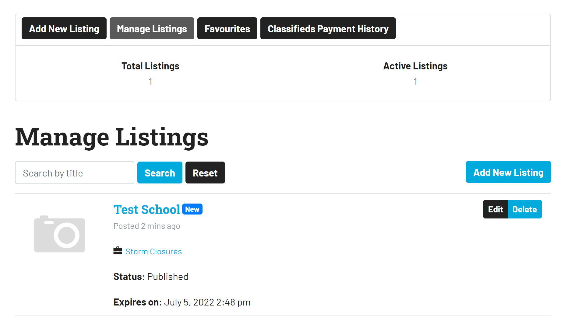 Storm Closures Listing Screenshot