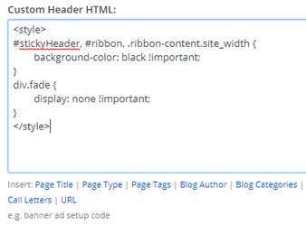 Custom Header HTML Example 2