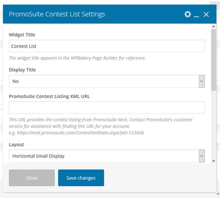PromoSuite Contest List Example