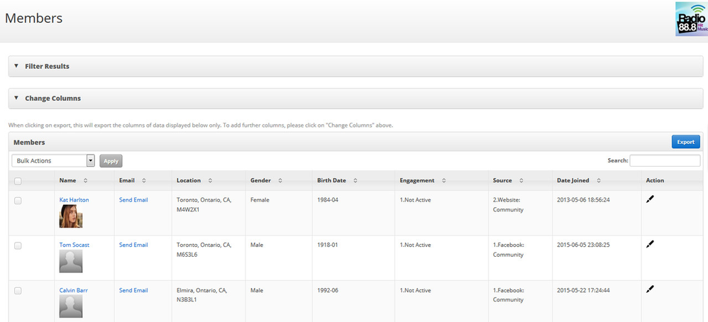 Members Feature Screenshot