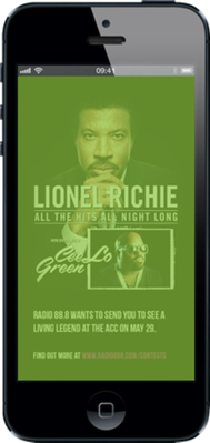Promo Screen Example on Mobile Device