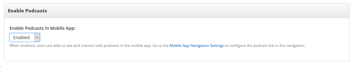 Enable Podcasts Screenshot