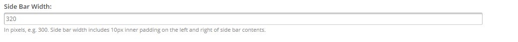 Sidebar Width Settings Screenshot