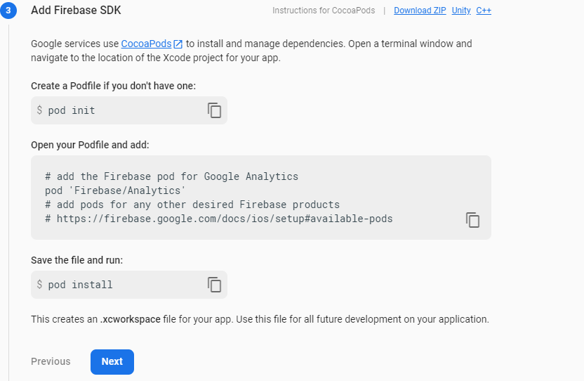 Skip SDK Step Screenshot
