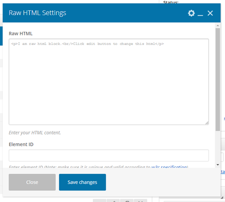 Raw HTML Element Example