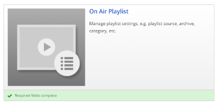 On Air Playlist Settings
