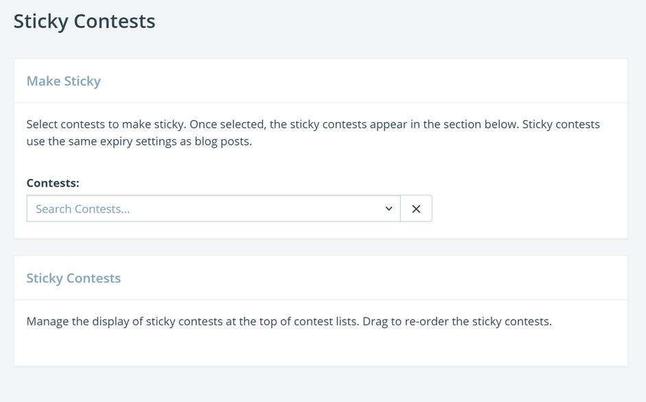 Sticky Contests Example