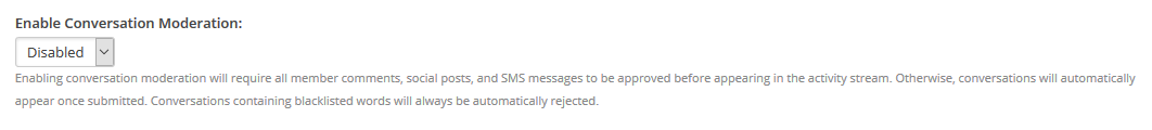 Enable Conversation Moderation screenshot