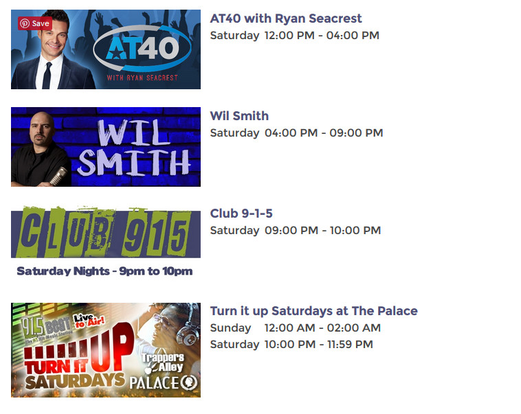 Program Schedule Example